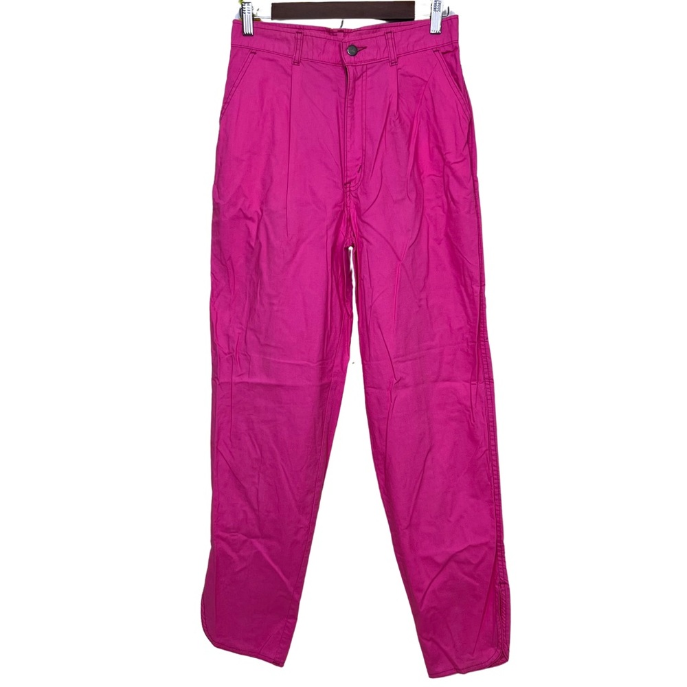 Vintage Chic h.i.s. 80s High Rise Bright Pink Tapered Trouser Pants Size 29